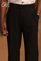 Men Gurkha Thick Paris Buckle High Waisted Pants