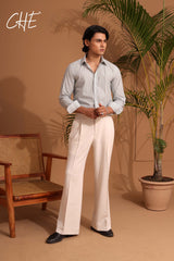 Relaxed Fit Checked Cutaway Collar Cotton Casual Shirt